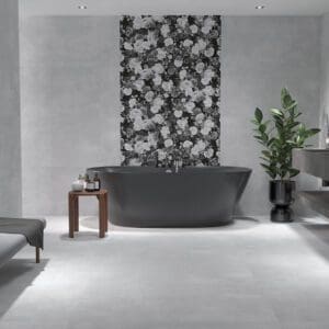 An elegant gray bathtub